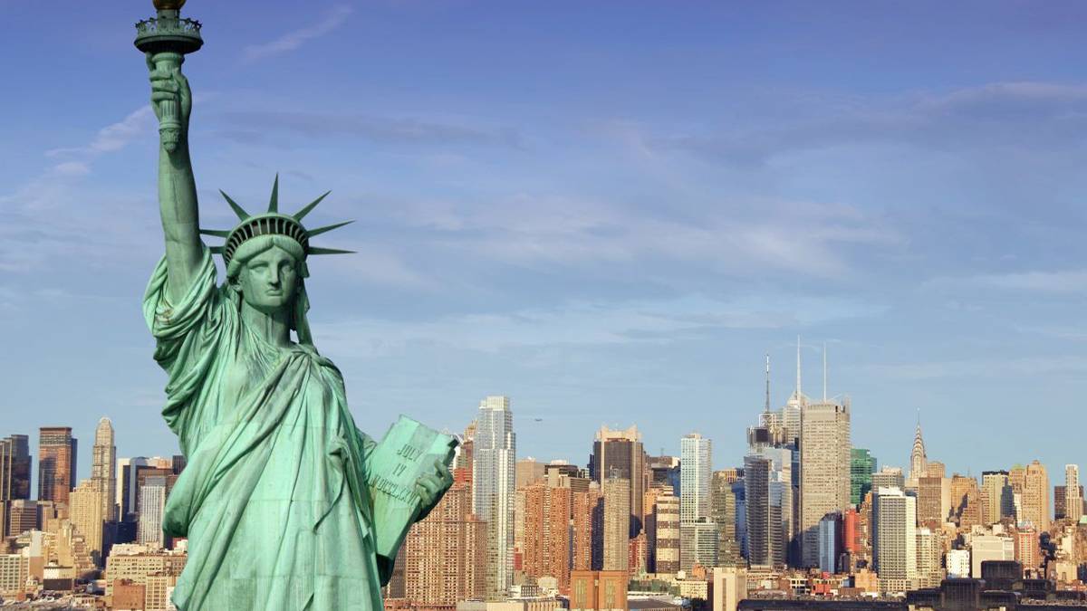 Statue of Liberty with New York Skyline